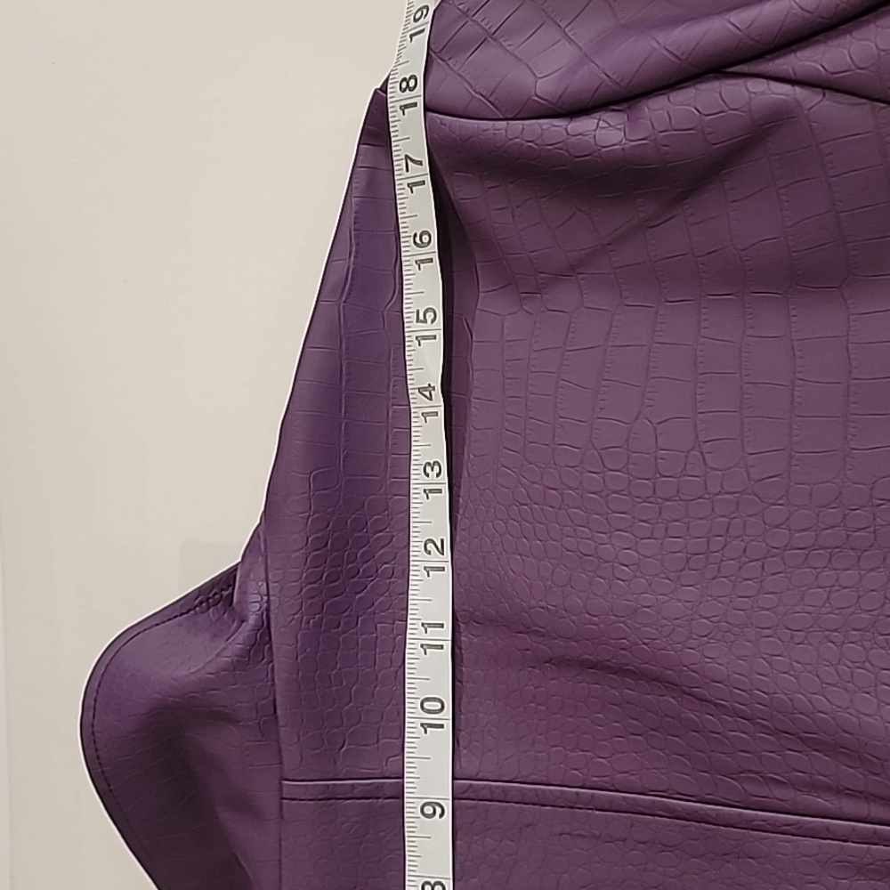 Suicide Squad Pleather Croc Print Trench Coat Purple Medium - Picture 13 of 17